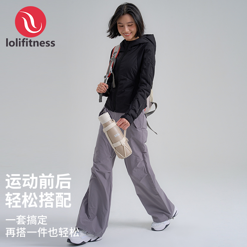 女款运动外套夹克冬季外穿保暖轻薄棉服连帽休闲修身显瘦跑步纯色