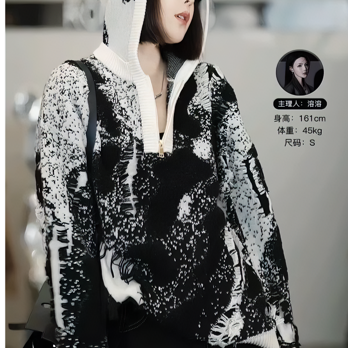 高端时尚加厚高领毛衣女秋冬新款宽松显瘦减龄遮肉百搭长袖针织衫