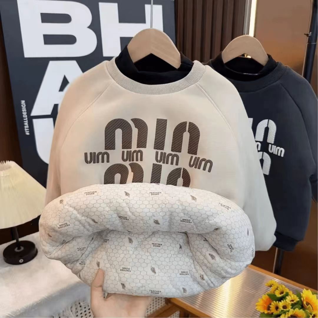 【感温变色内里卫衣】男童中大童冬季校服内搭洋气时尚上衣儿童装