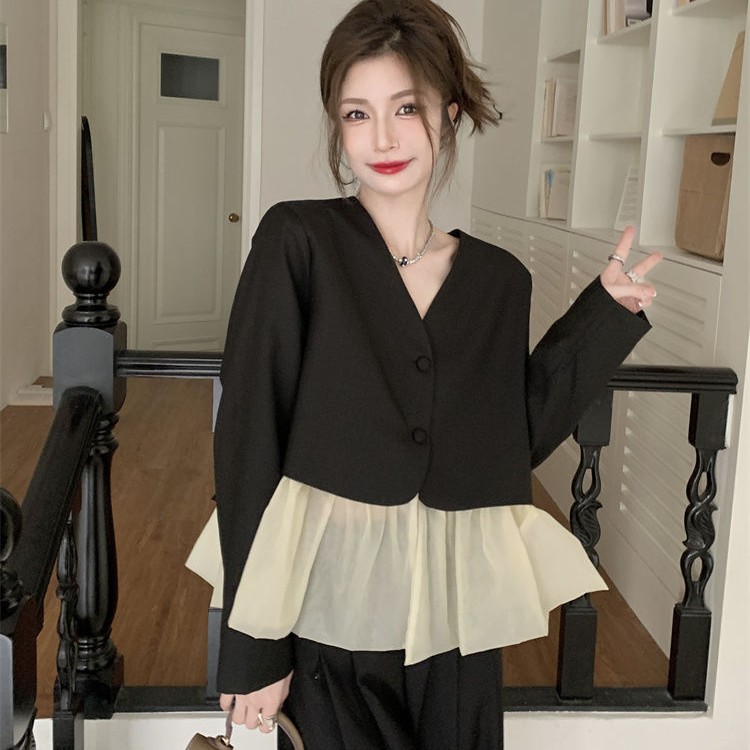 早春装穿搭小香风黑色西装高级感外套干练气质女装2025年新款时尚