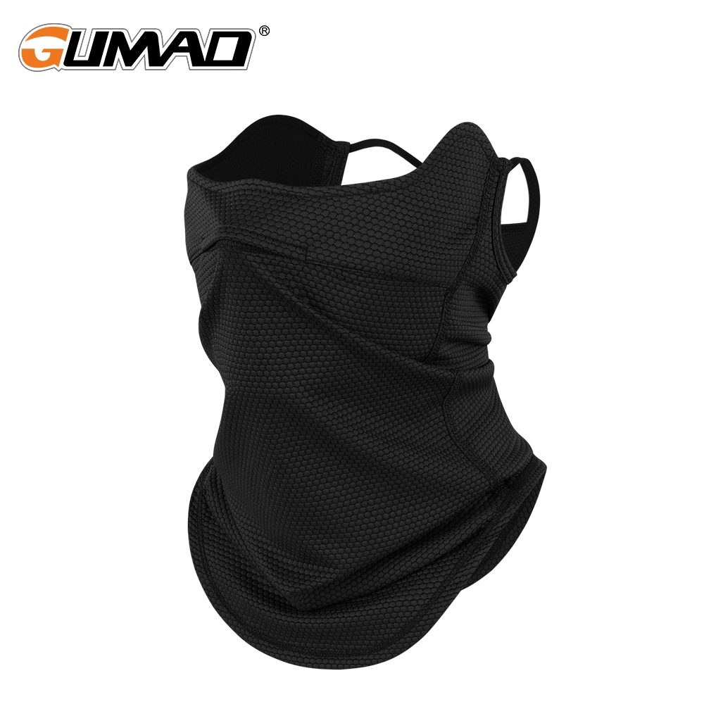 [冰丝面罩]GUMAO夏季防晒面罩挂耳运动骑行面巾护脖透气跑步徒步