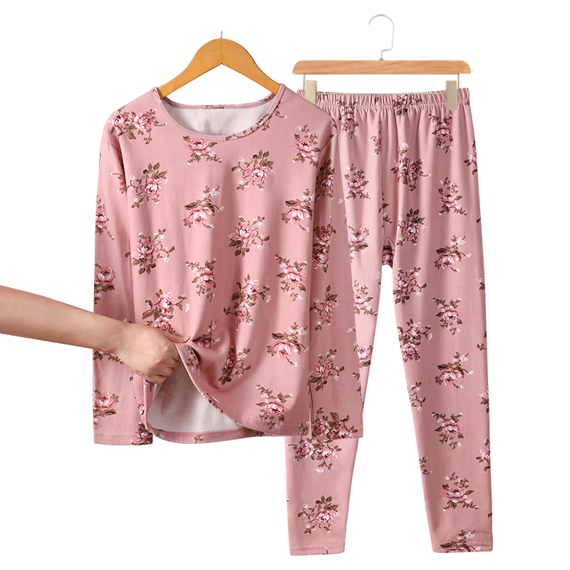 秋冬季新款保暖内衣保暖裤防寒大码秋衣秋裤中厚中老年妈妈套装