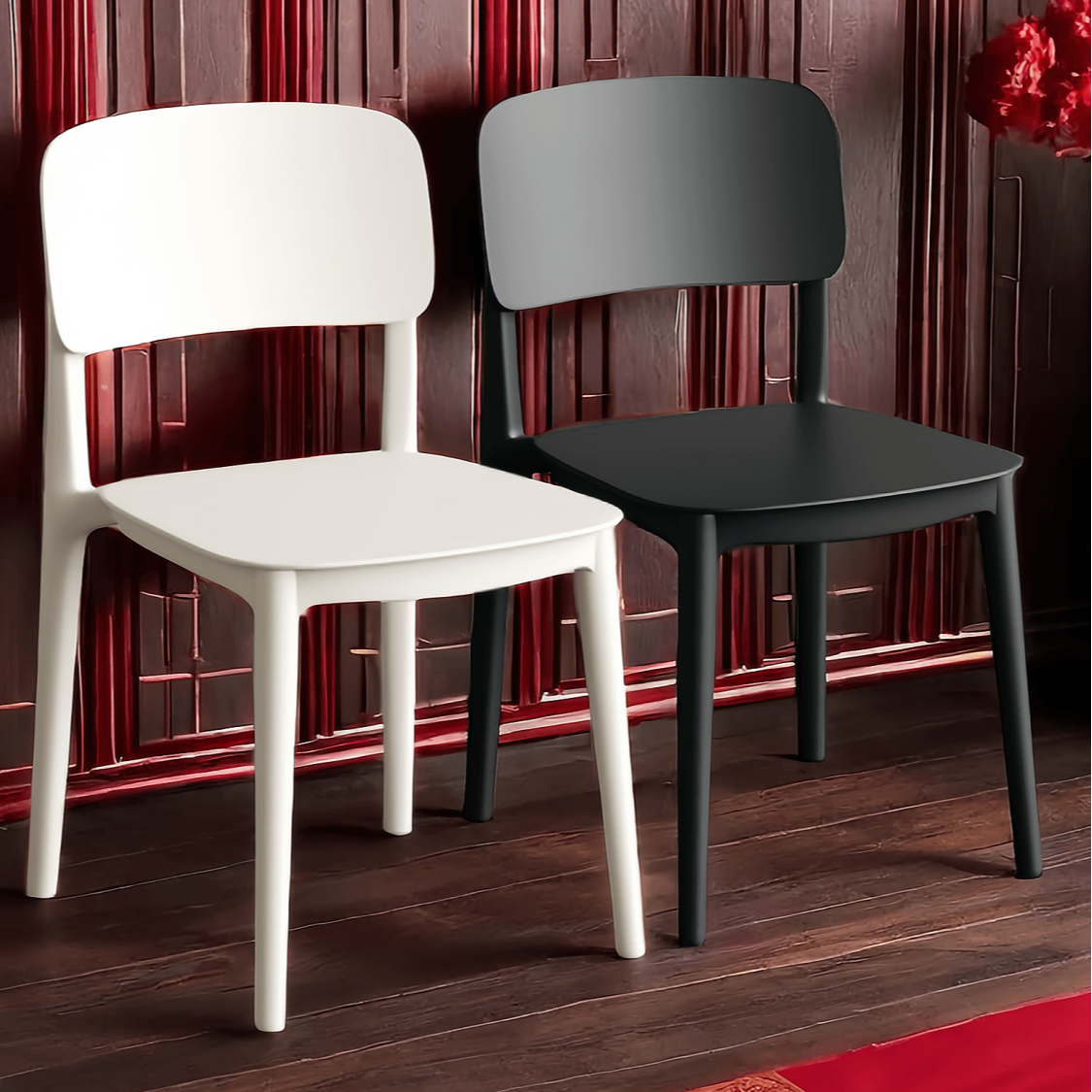 【满两把包邮】塑料椅子加厚餐桌餐椅商用现代简约餐厅靠背椅子凳子