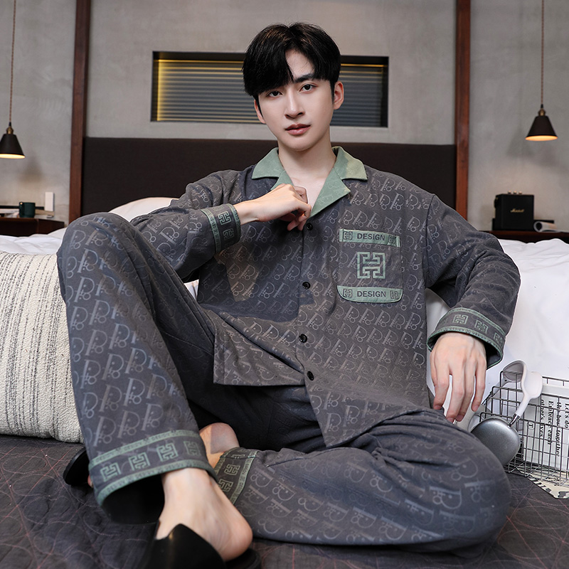 睡衣男士冬季加厚德绒长袖套装秋冬款男款青少年大码家居服可外穿
