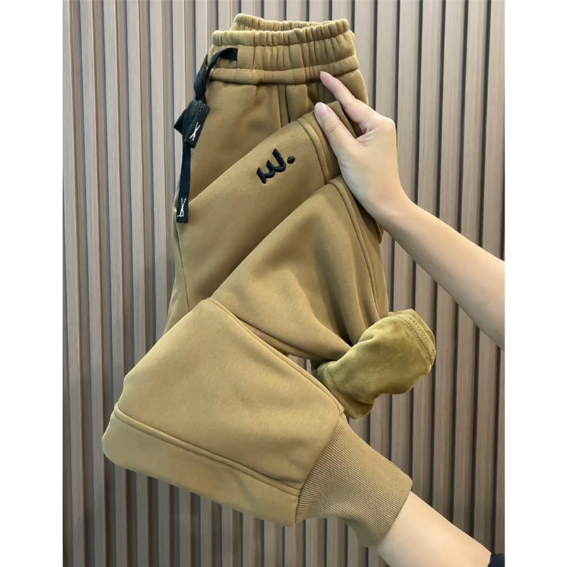 秋冬哈伦裤时尚百搭休闲卫裤女士小个子外穿加绒加厚宽松保暖裤子
