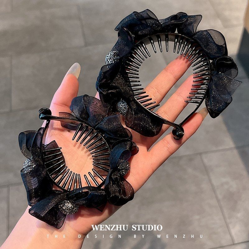 网红新款抓夹丸子头盘发器高级感蝴蝶结夹子头饰高马尾发夹女