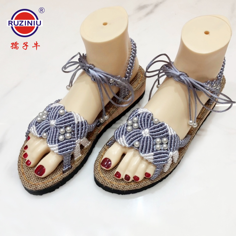 漂亮！夏季凉鞋材料包编织《浪漫水仙》不是成品中国结线DIY手工