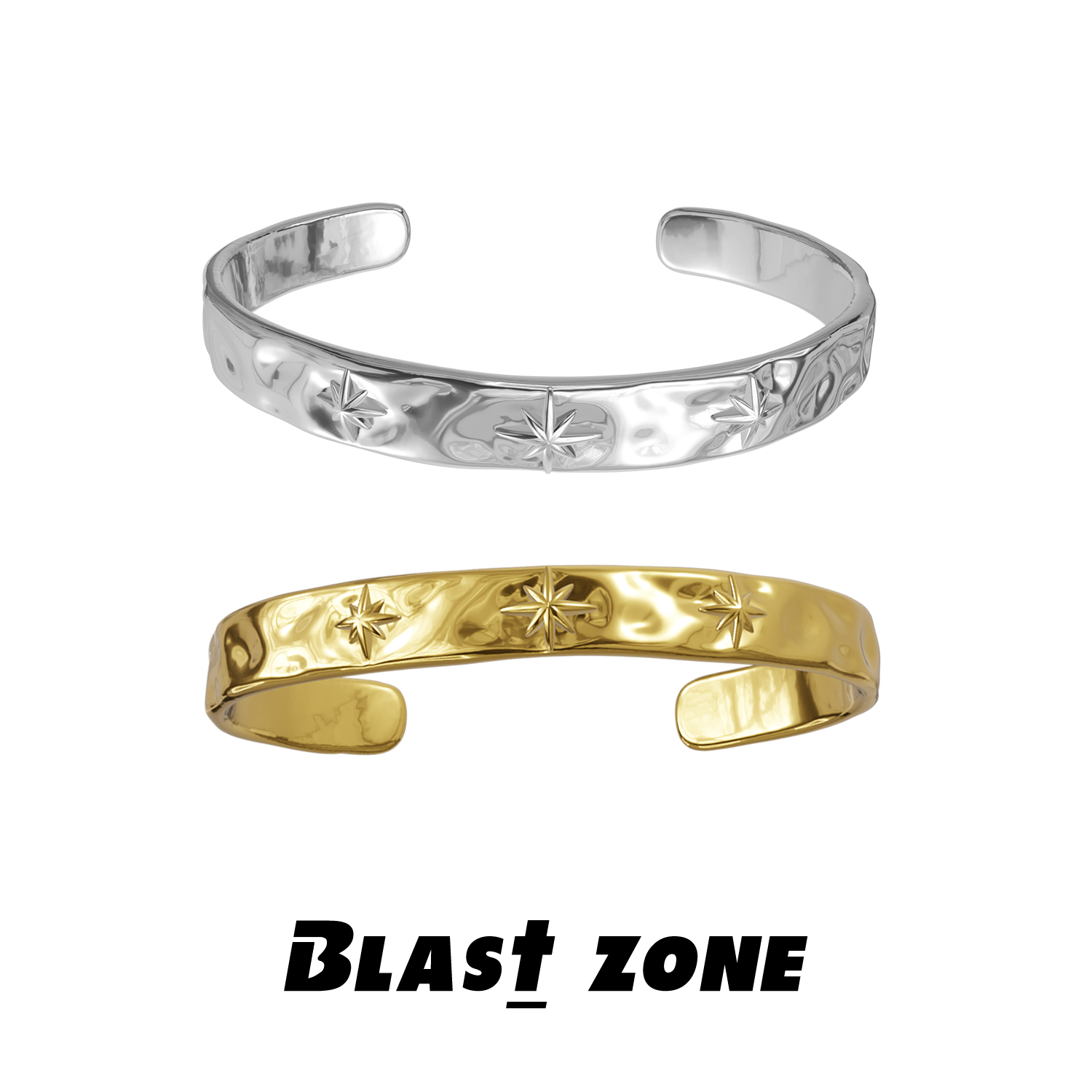 钛钢手镯 不掉色开口星芒手镯轻奢小众设计高级感男女个性情侣款