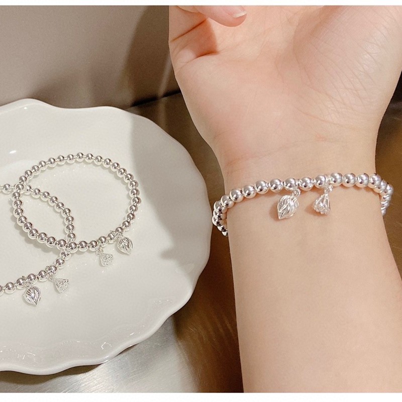 足银手链 999足银手链两世欢莲花莲蓬转运珠手串母亲节礼物送妈妈