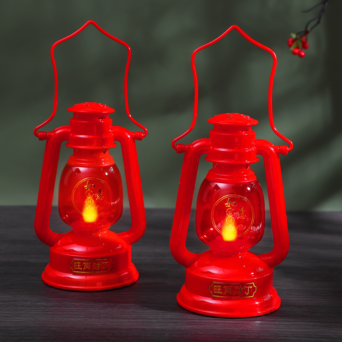 【LED手提灯】电池式船灯龙新年喜庆马灯乔迁入宅福字入伙节庆用品