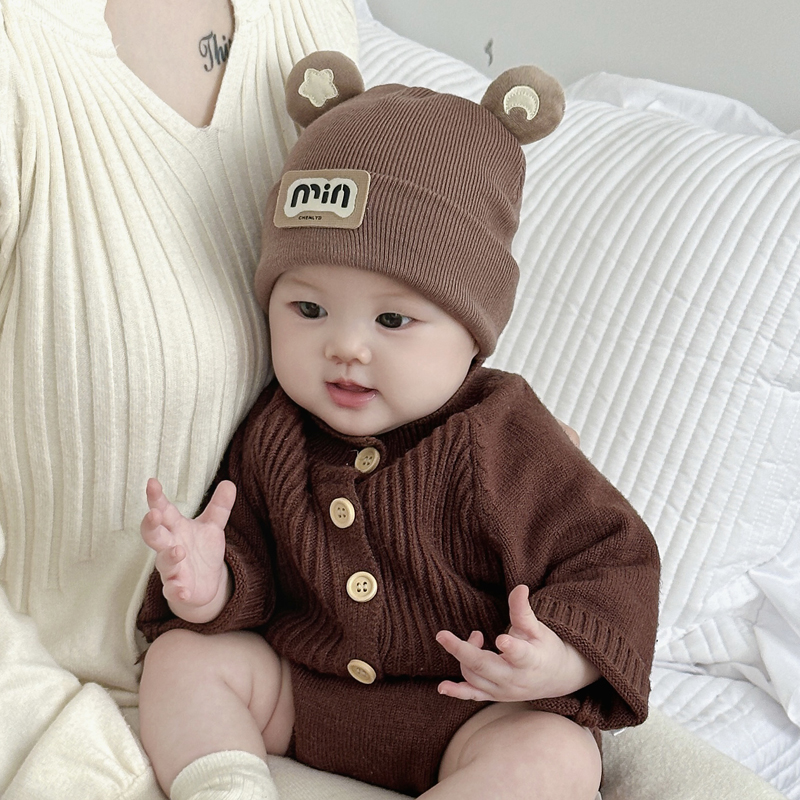 婴儿帽子秋冬款新生儿毛线帽胎帽宝宝冬季保暖婴幼儿男宝女宝可爱