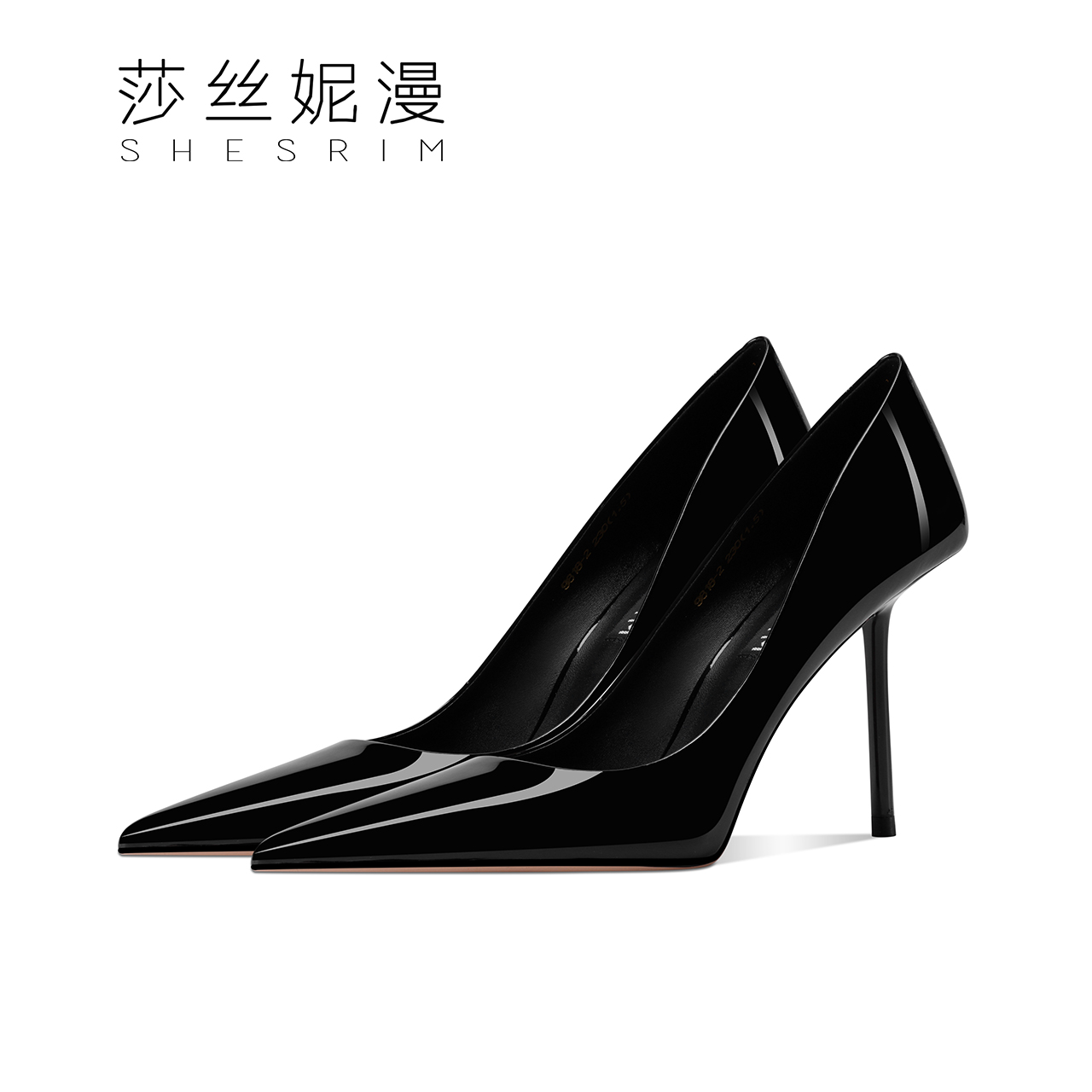 10-【性感女神】尖头高跟2025春新款气质裸色女鞋细跟漆皮浅口黑单