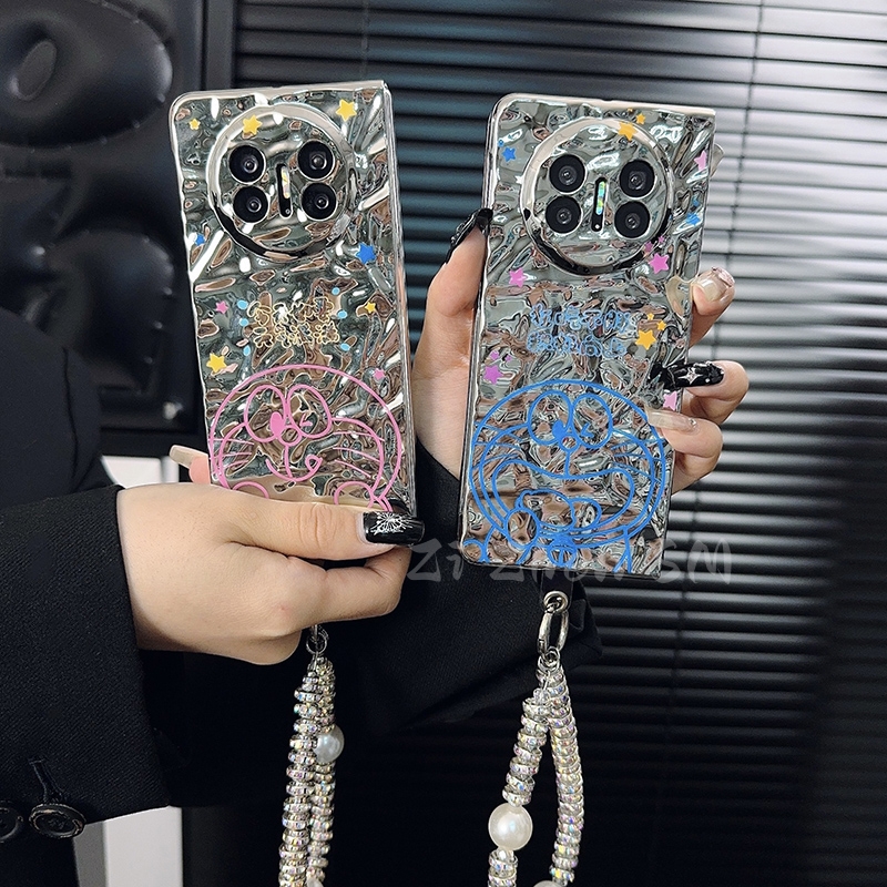 适用华为matex3手机壳新款matex3套huawei高级感褶皱线条叮当猫女