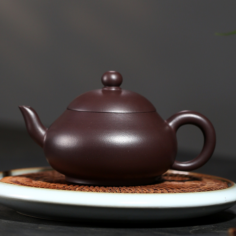 京峰阁宜兴天青紫砂壶原矿老紫泥梨形壶正宗纯手工泡茶壶功夫茶具