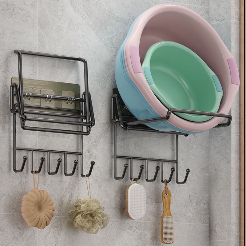 免打孔多功能脸盆架简约壁挂架家用厕所浴室收纳架墙上无痕置物架