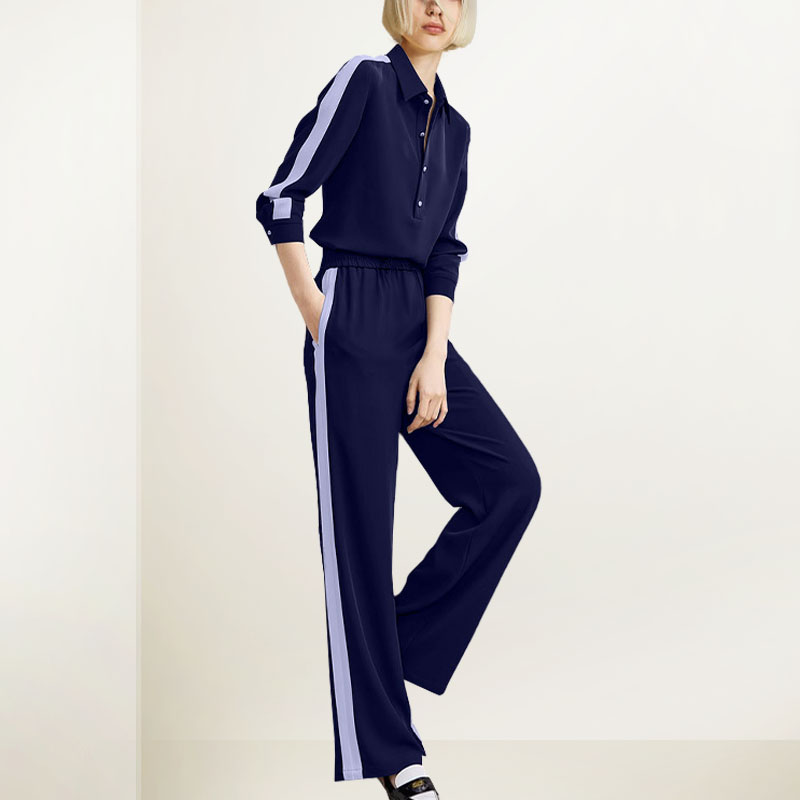 小个子气质运动套装女2025年秋新款休闲立领上衣休闲裤简约两件套