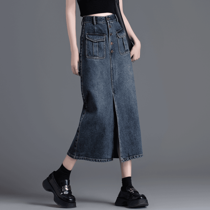 高腰牛仔裙包臀裙裙子2026新款爆款中长款春秋季半身裙开叉Aa字裙