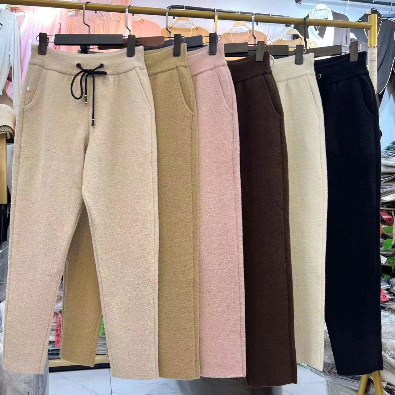秋冬加厚羊毛裤女士外穿保暖裤女松紧腰休闲小脚裤羊毛百搭显瘦