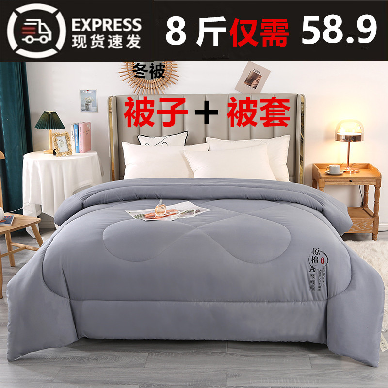 大豆被冬季棉被【有被子+被套】被子加厚保暖春秋被学生宿舍单冬被