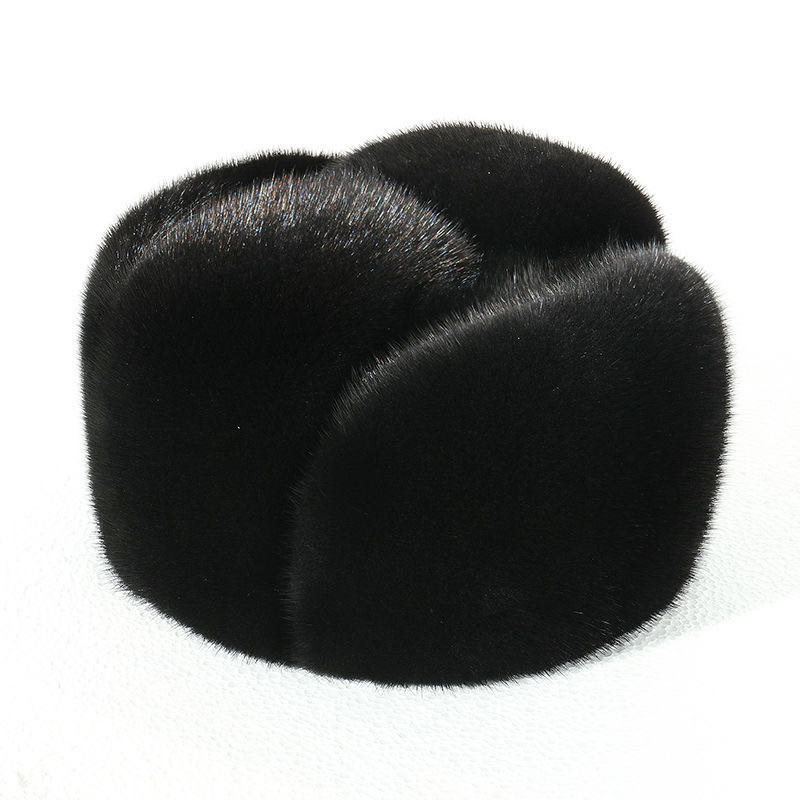 水貂皮帽子男中老年人老头冬季整貂毛真皮草保暖护耳爸爸雷锋棉帽