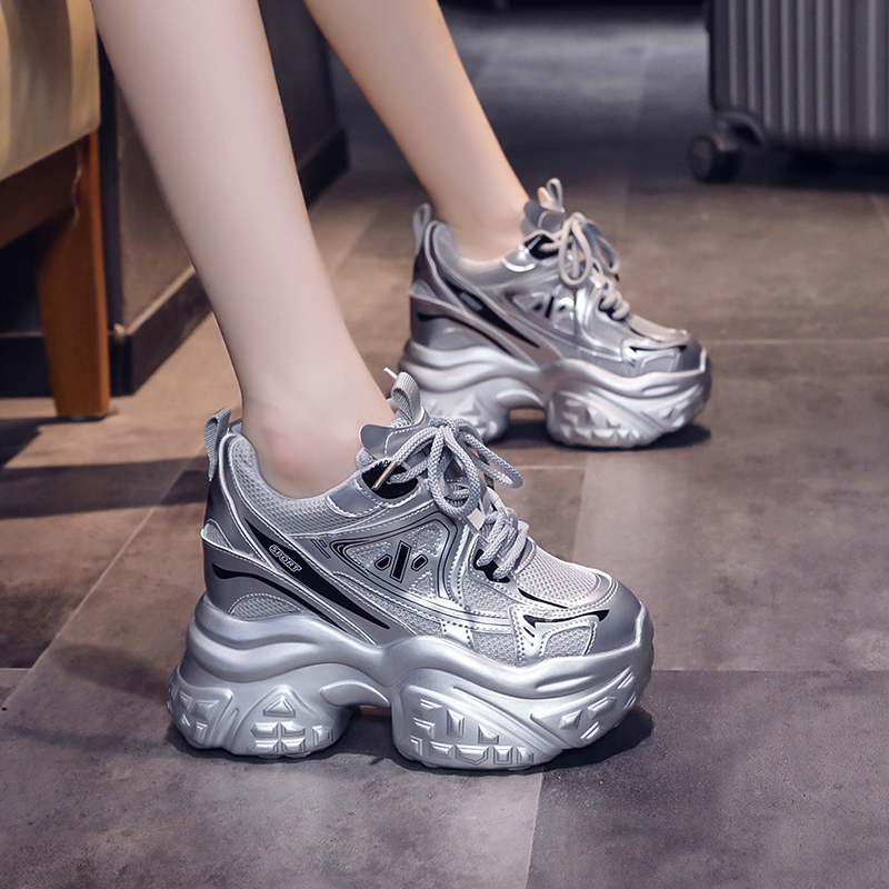 11cm女鞋内增高厚底小个子老爹鞋女2025新款春秋百搭松糕显瘦休闲