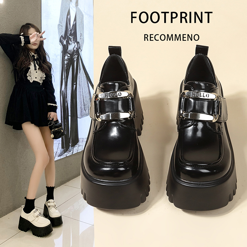 复古英伦风乐福鞋女2025春秋季新款百搭增高松糕厚底配裙子小皮鞋