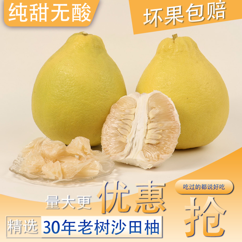 广西特产正宗容县沙田柚老树果纯甜柚子产地直发【日晒、花皮果】