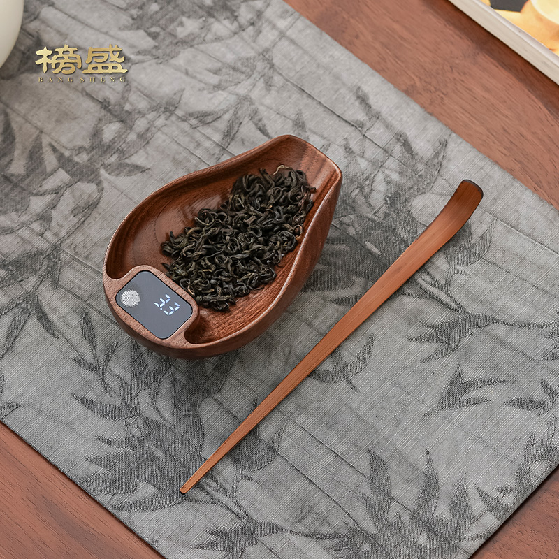 实木小型电子茶则智能茶称电子量电子秤普洱茶称茶道配件小克称