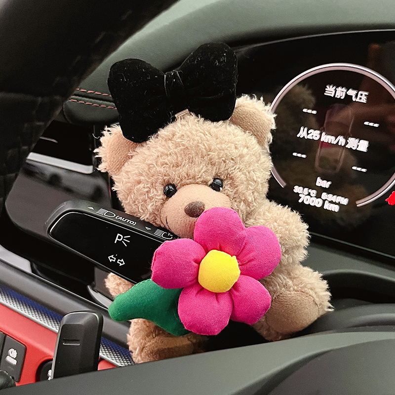 汽车怀挡小熊公仔摆件玩偶可爱卡通转向灯雨刮器摩托车单车装饰品