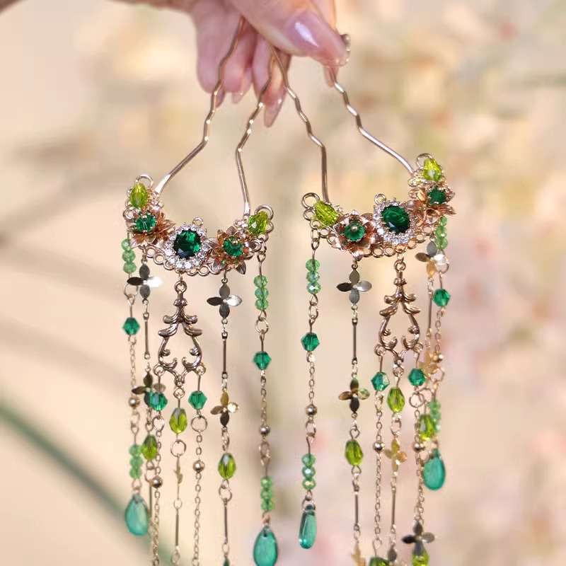 古风汉服清歌发钗国风手工经典唐制明制仙女配饰步摇女生钗子头饰