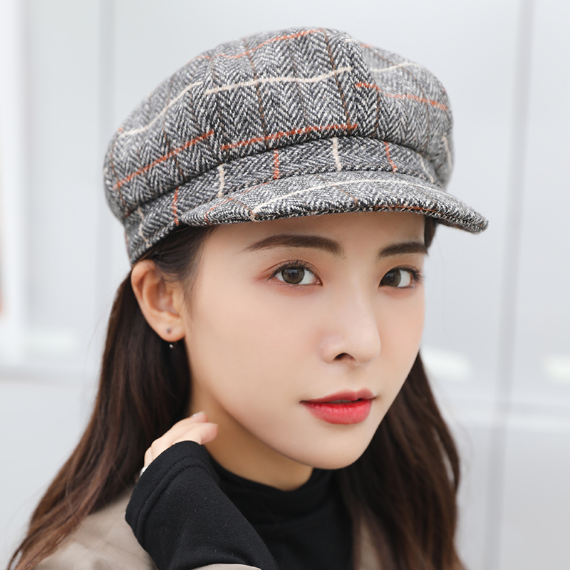 帽子女中老年人妈妈款春秋冬款时尚休闲复古八角帽韩版百搭画家帽