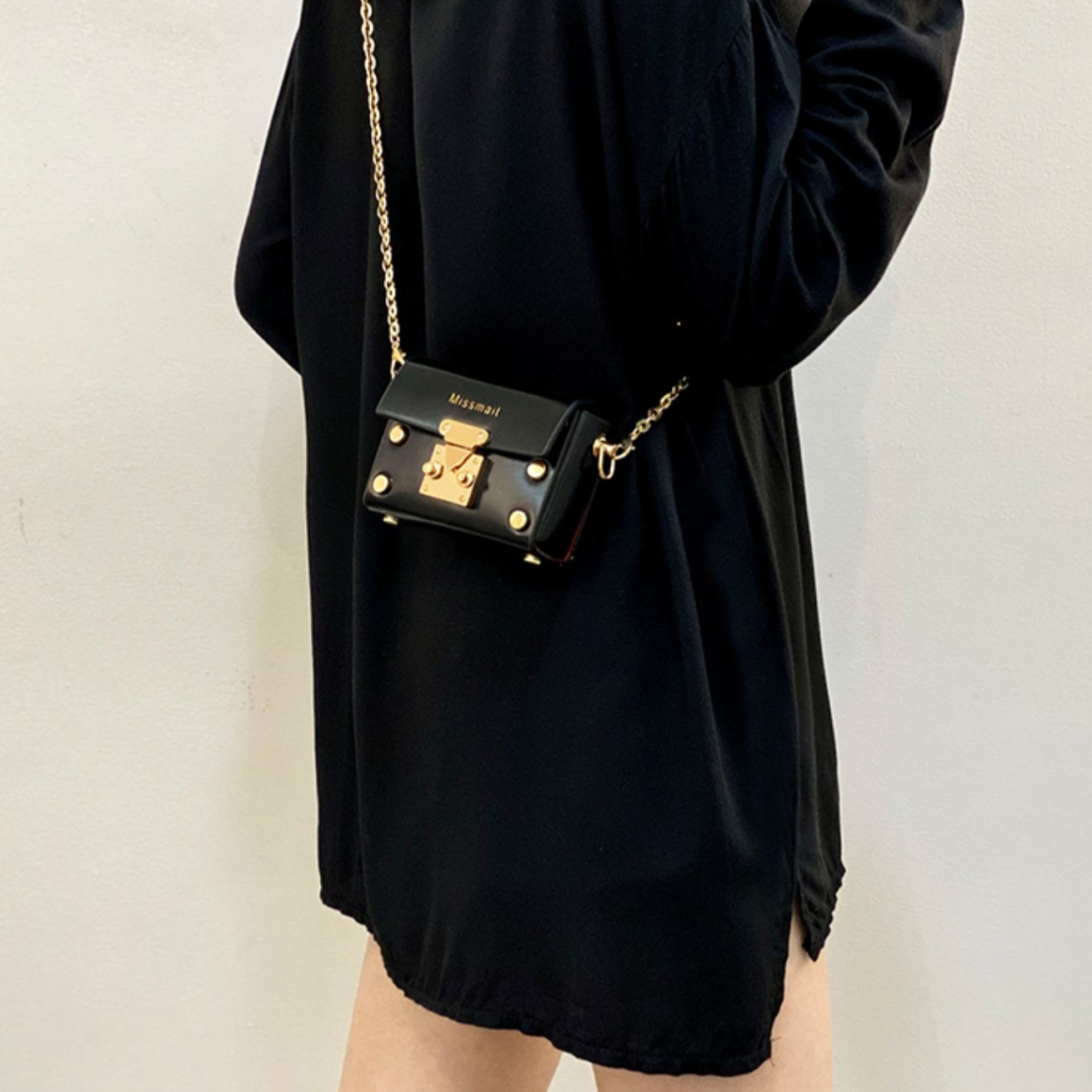 网红迷你小包包女2024夏季新款洋气女包口红包百搭时尚斜挎链条包