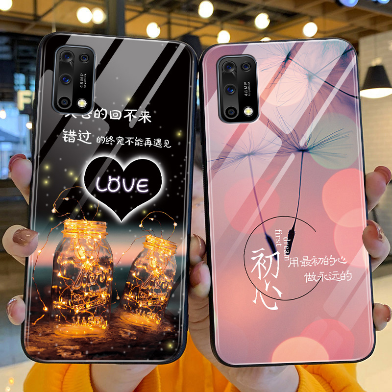 oppok7x手机壳新款k7可爱LOVE玻璃壳OPPO镜头全包K7X软硅胶防摔个