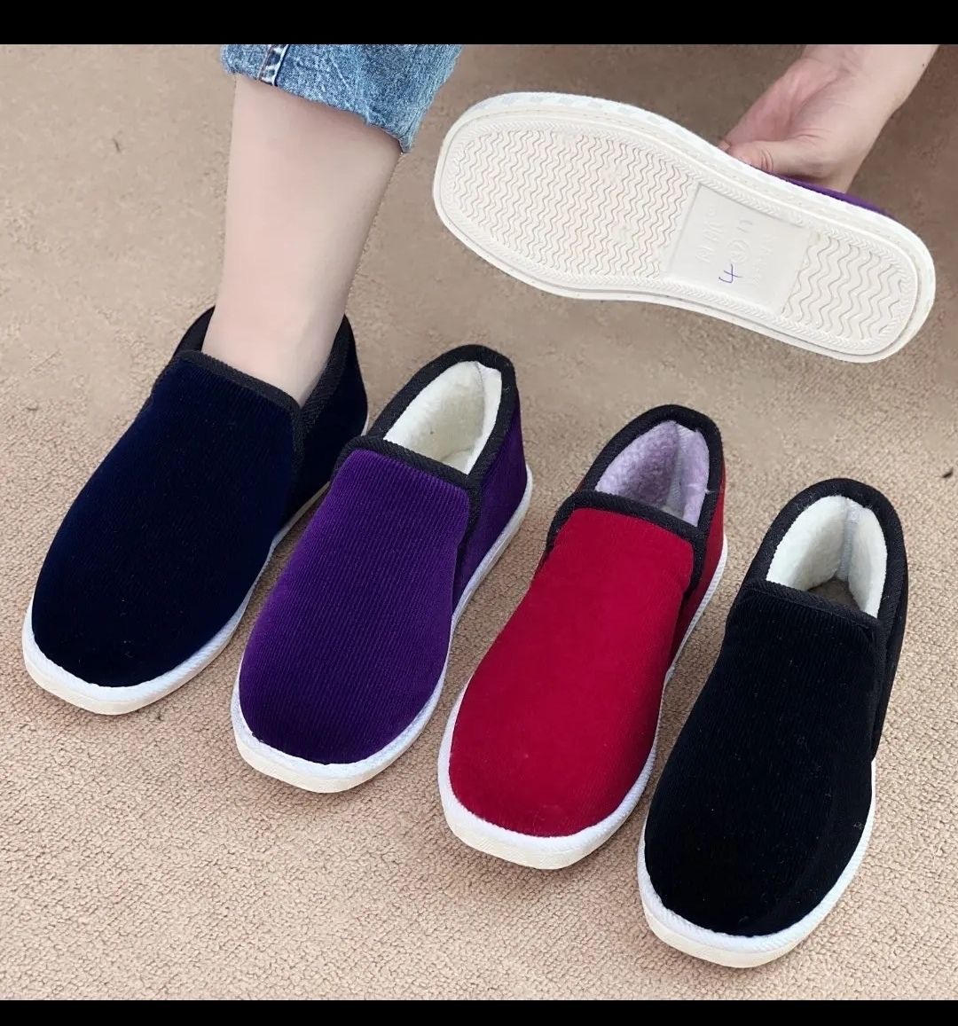 何航【热销新款经典】加绒加厚冬季保暖防滑耐磨休闲舒适棉鞋女款