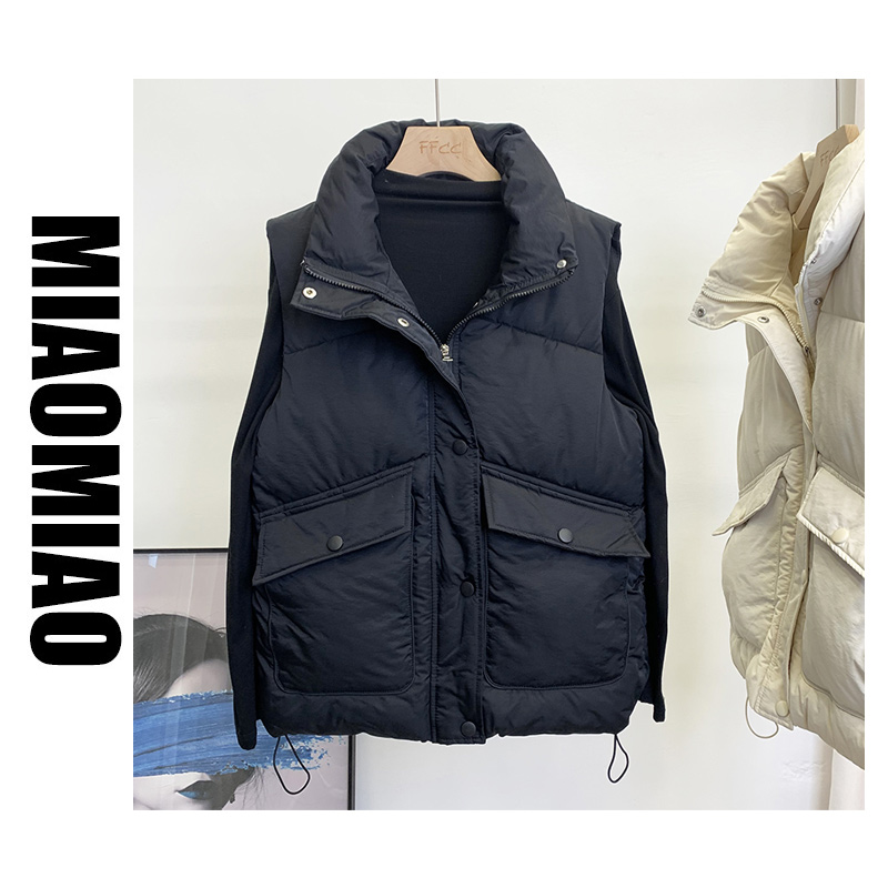 【80-200斤】羽绒棉服马甲女学生韩版宽松百搭外穿棉衣背心外套潮