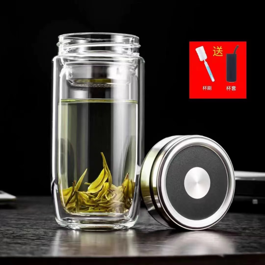 大容量加厚车载鹅蛋杯单层防爆防裂高硼硅玻璃杯便携家用商务水杯