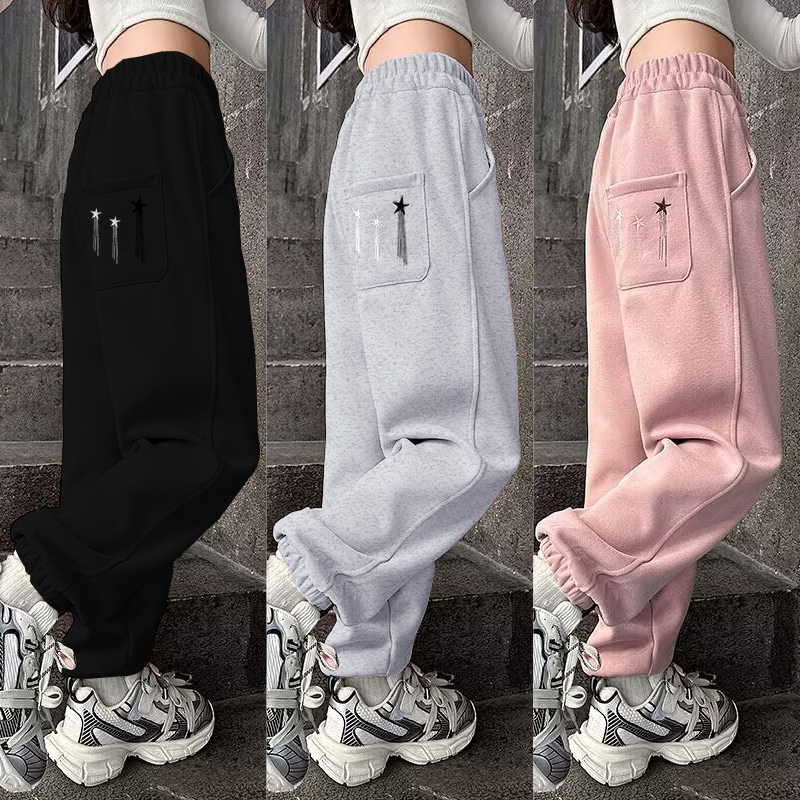 女童裤子春秋运动裤新款中大童韩版春季休闲裤洋气宽松儿童卫裤潮