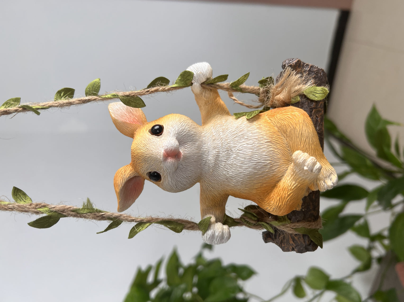 史克森兔子秋千庭院阳台花园艺户外民宿悬挂树上动物摆件手工创意