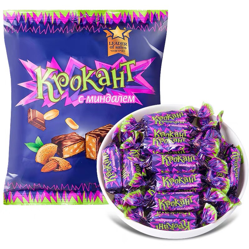 原装进口紫皮糖500gKDV牌巧克力糖果阿联酋