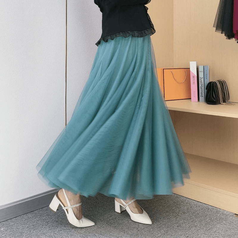 720度网红同款三层大摆裙网纱裙A字裙演出裙广场舞裙新疆舞纱裙