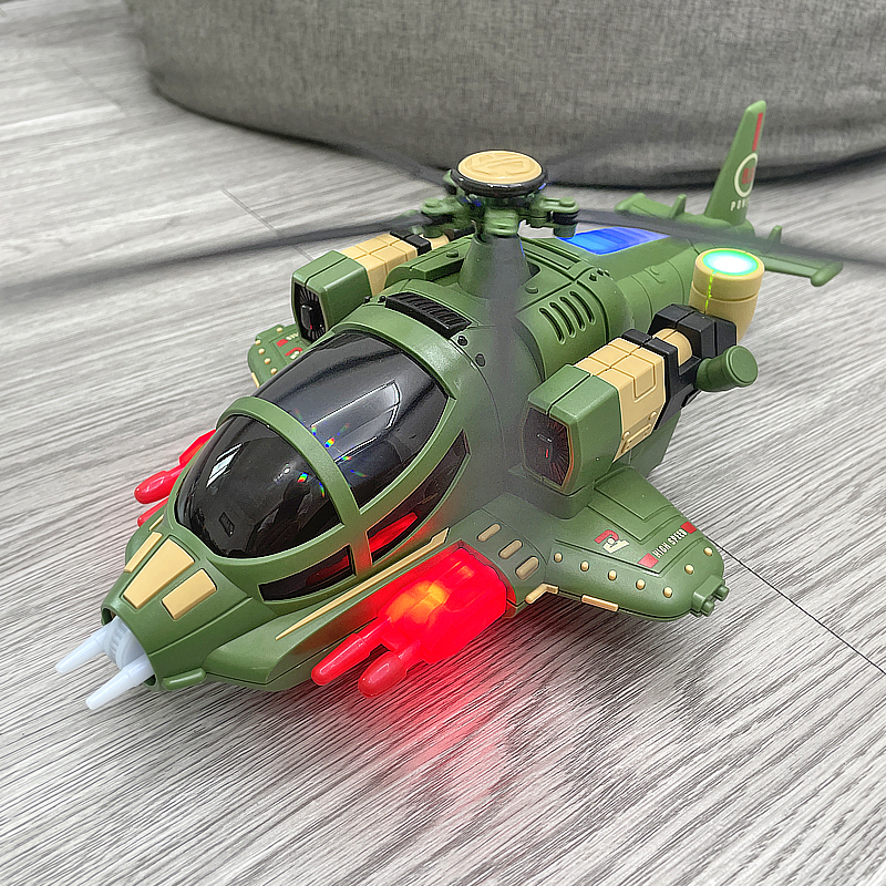 儿童电动变形武装战斗机男孩玩具模型宝宝1-3岁益智2音乐灯光飞机