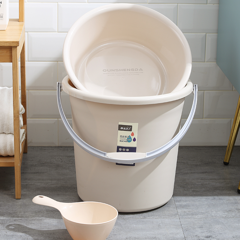 学生宿舍加厚水桶盆洗澡洗衣桶泡脚桶盆塑料圆形大容量桶塑料桶