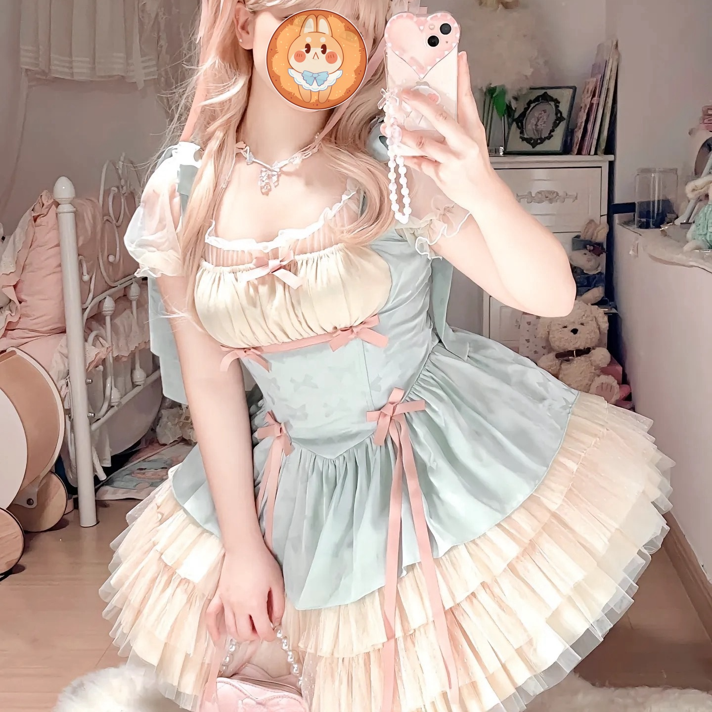 洛丽塔裙子原创设计Lolita小缎带sp甜美可爱背带裙芭蕾洋装连衣裙