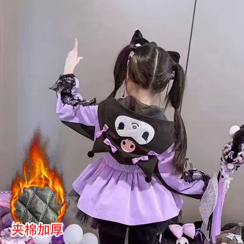 女童2025冬季新款儿童洋气时尚加棉加厚冲锋衣库洛米棉袄棉衣风衣