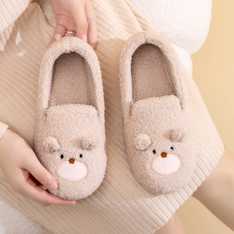 棉拖鞋女包跟秋冬季毛绒保暖家居冬天室内家用可爱软底防滑月子鞋