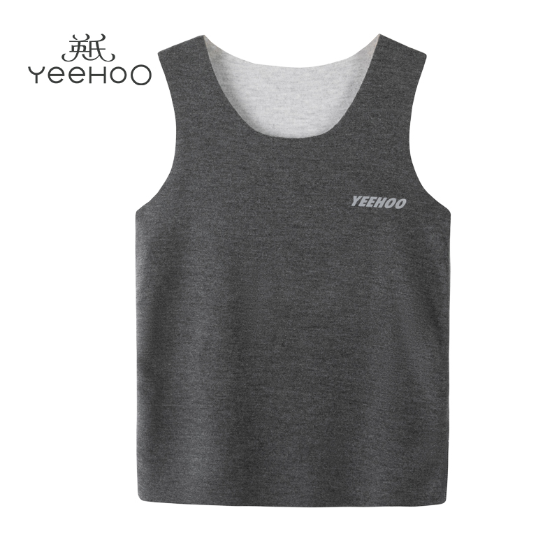 YeeHoO/英氏冬上新男女童简约舒适无袖保暖背心打底马甲内穿无痕