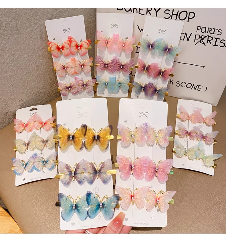 发夹会动的蝴蝶翅膀碎发夹儿童立体灵动发卡头饰不伤发超仙蝴蝶结