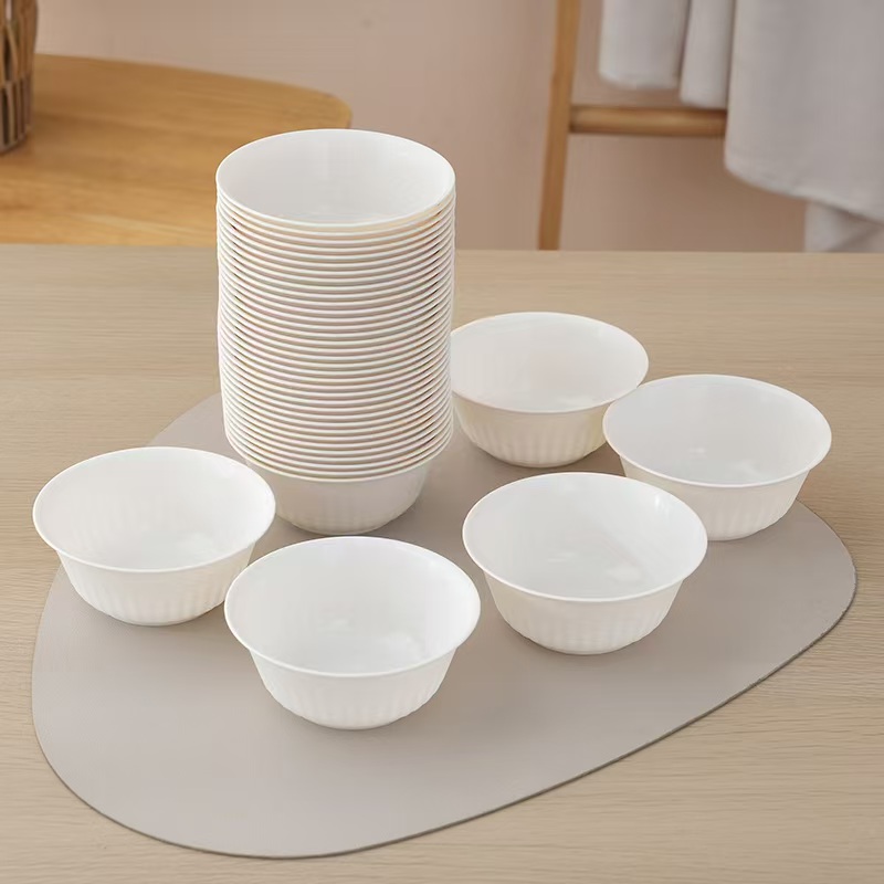 高品质加厚稻壳碗一次性可降解加厚隔热一次性稻壳碗具家用*自用