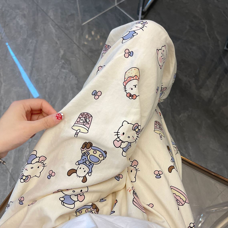 凯蒂猫遛弯睡裤女春秋防蚊裤韩版休闲睡裤女夏季宽松学生空调长裤