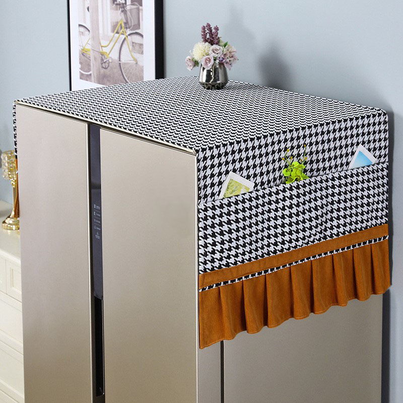 单对双开门冰箱套滚筒洗衣机套盖布巾 收纳袋立式冰箱顶防尘罩子